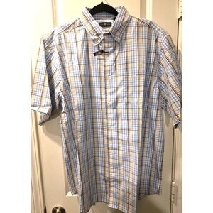 Cotton Traders Men's Blue Plaid Button Shirt SZ L NWT
